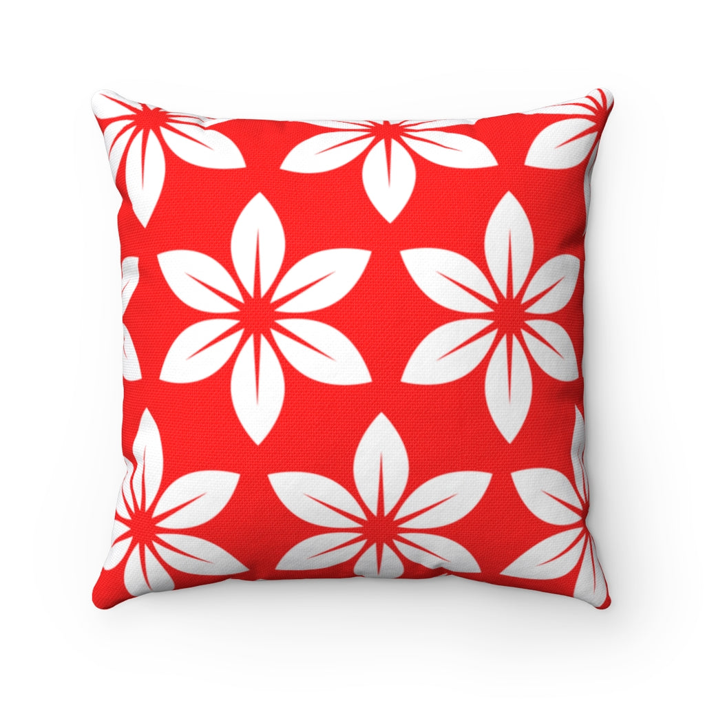 Floral Decorative Pillows (Red)