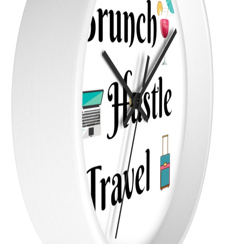 Brunch Hustle Travel Wall clock