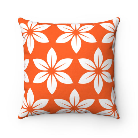 Floral Decorative Pillow (Orange)