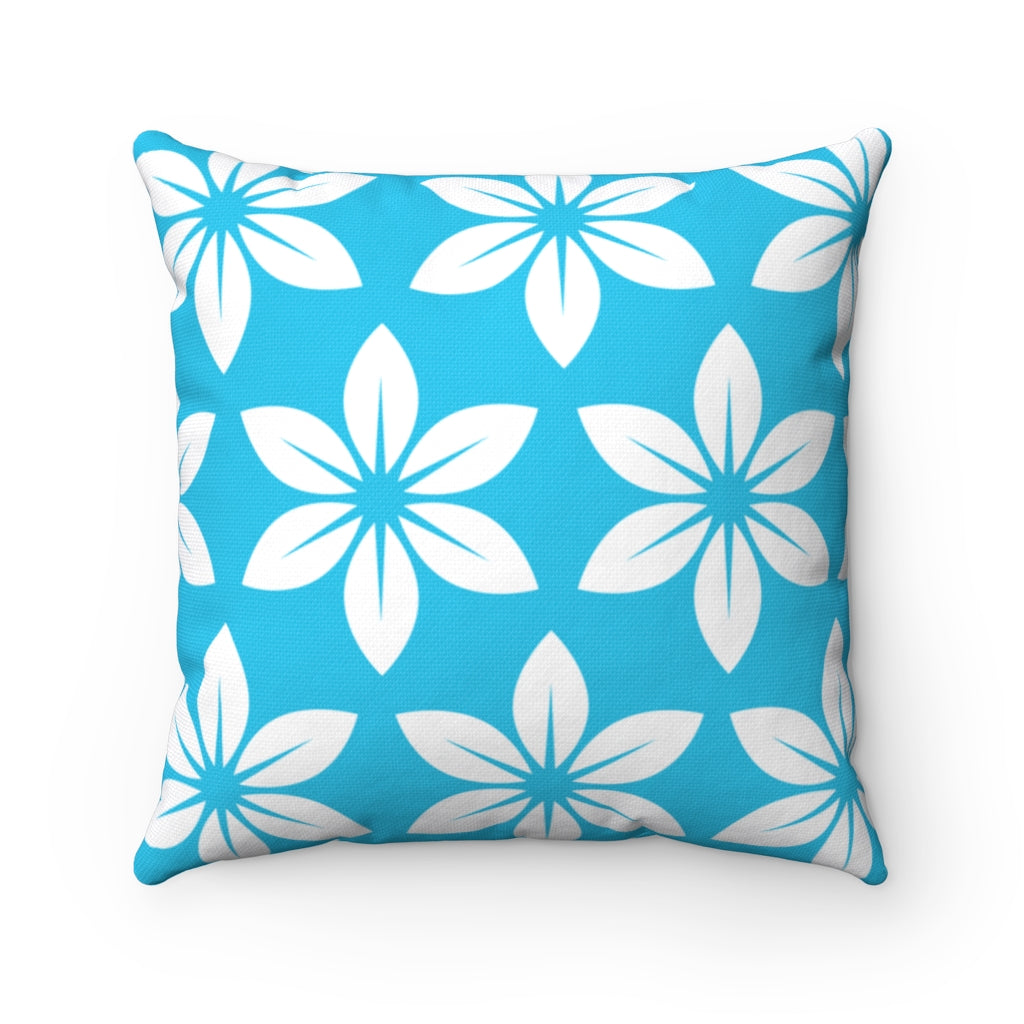 Floral Decorative Pillow (Blue)